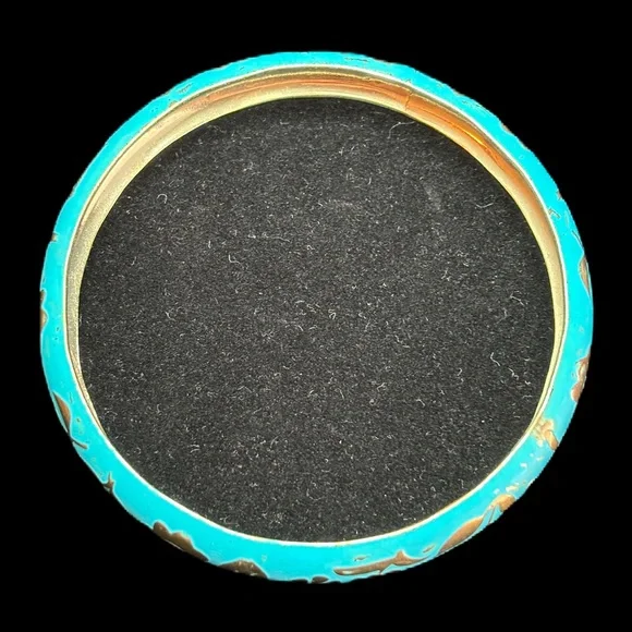 Beautiful Blue & Gold Bangle Bracelet - Picture 3 of 9